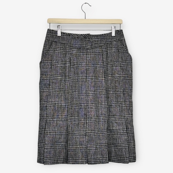Vintage Christian Dior Black White Plaid Midi Pencil Skirt 10 - Picture 12 of 12